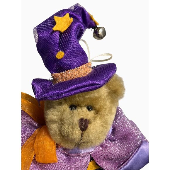 Halloween Teddy Bear Plush With Purple Witch Outfit and Hat - Picture 4 of 10